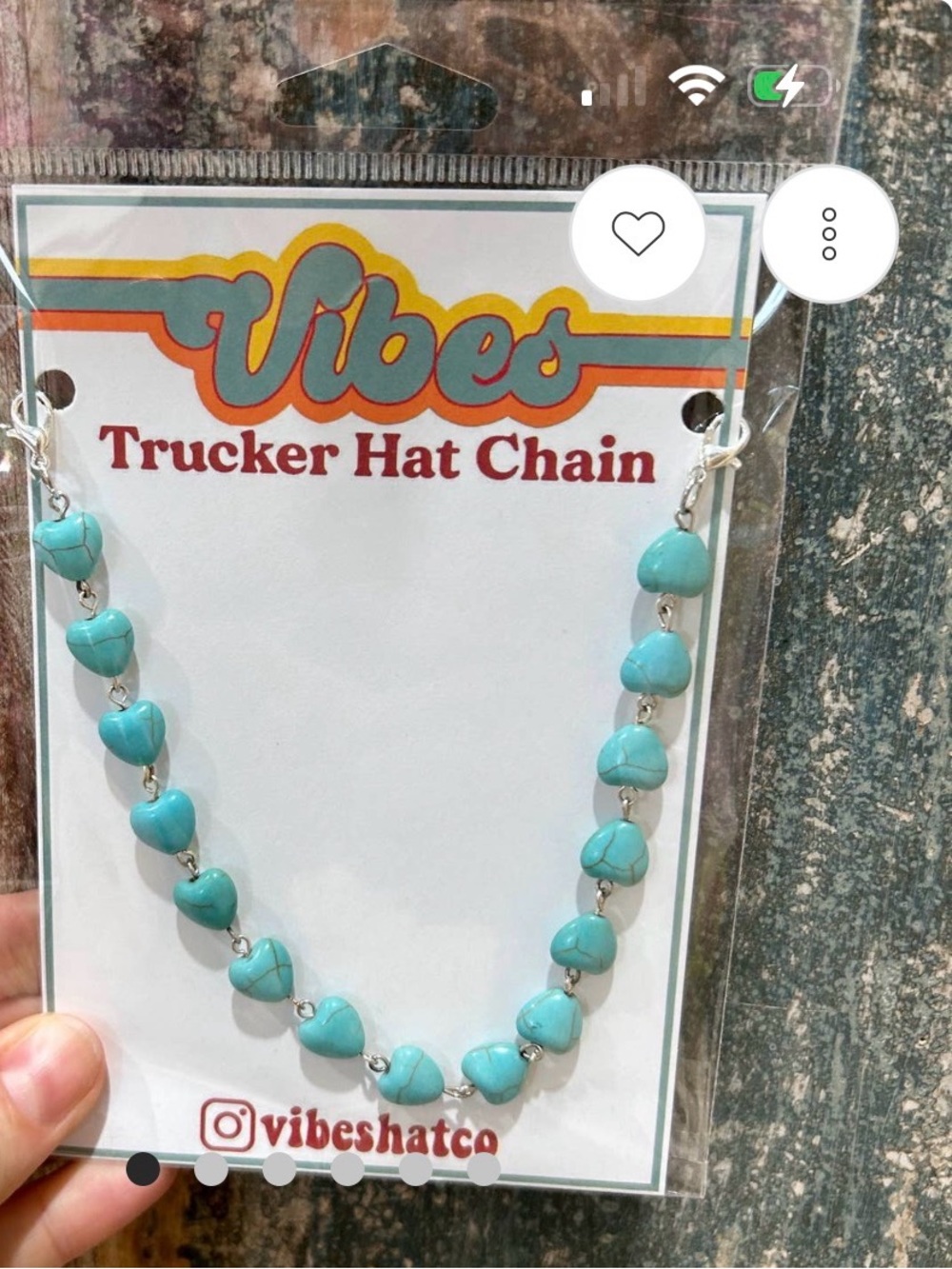 Vibe Turquoise Heart Bead Hat Band